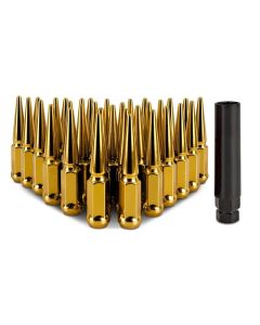 Mishimoto Steel Spiked Lug Nuts M14 x 1.5, 32pc Set, Gold