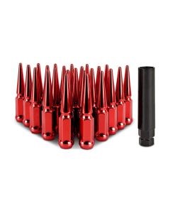 Mishimoto Steel Spiked Lug Nuts M14 x 1.5, 24pc Set, Red