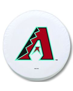 Arizona Diamondbacks Tire Cover - Size J - (27"x8") on White Vinyl
