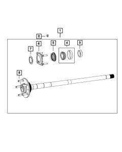 Mopar 68507420AA Axle Shaft Bearing  for 18-26 Jeep Wrangler JL & Gladiator JT