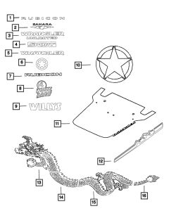Mopar 5PC92HA9AA Dragon Hood Decal for 2014 Jeep Wrangler JK Rubicon, Sahara, Sport, Unlimited Rubicon, Unlimited Sahara, & Unlimited Sport 3.6L V6