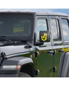 Mopar 68663232AA Jeep Wave Smile Hand Graphic in Yellow for 01-24 Jeep Wrangler TJ, JK, JL, & Gladiator JT
