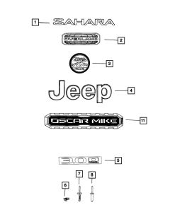 Mopar  68397097AB Front Fender "Jeep" Nameplate for 18-22 Jeep Wrangler JL 