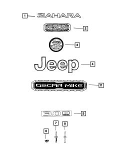 Mopar  68397097AB Front Fender "Jeep" Nameplate for 18-22 Jeep Wrangler JL 