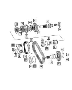 Mopar 68196327AA Transfer Case Planetary  for 01-18 Jeep Wrangler TJ, JK, 2001 Cherokee XJ, & 01-15 Grand Cherokee WK