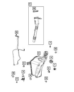 Mopar 68351570AD Washer Reservoir Filler Neck for 20-26 Jeep Wrangler JL & Gladiator JT