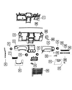 Mopar 5108165AC Dash Panel Upper Seal  for 07-17 Jeep Wrangler JK 