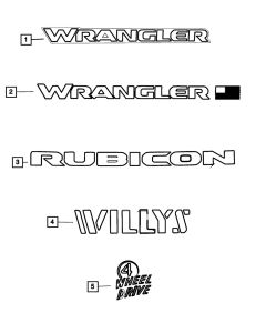 Mopar 6DZ06RXFAA Front Fender " Wrangler" Decal  for 18-26 Jeep Wrangler JL 2-Door