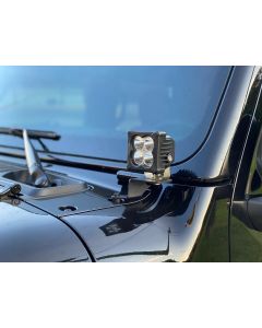 Motobilt MB2134-Powder A-Pillar Light Mount Kit  for 18-26 Jeep Wrangler JL & Gladiator JT