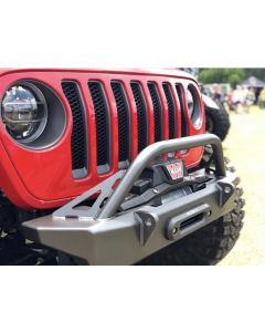Motobilt MB1078-B Crusher Front Bumper with Bull Bar  for 18-26 Jeep Wrangler  JL  & Gladiator JT