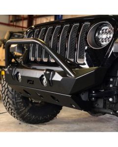 Motobilt MB1090F-S-1094 Hammer Front Bumper with Bull Bar, Fog Mounts & Skid Plate for 18-25 Jeep Wrangler JL & Gladiator JT