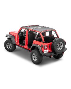 MasterTop  Mesh Bimini Plus Top with Integrated Grab Handles for 18-21 Jeep Wrangler JL 2-Door
