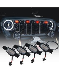 ORACLE Lighting 2024-2026 Jeep Wrangler JL/ Gladiator Pre-Runner Style LED Grill Light Kit - Clear Lens