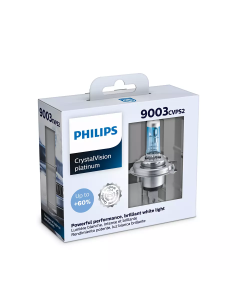 Philips 9003CVPS2 9003/H4 CrystalVision Platinum 12V/55W Halogen Bulb Pair for 95-18 Jeep Wrangler YJ, TJ & JK