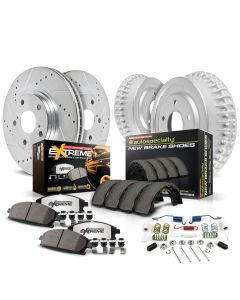 Power Stop K15075DK-36 Front & Rear Z36 Extreme Performance Truck & Tow Brake Kit for 99-01 Jeep Wrangler TJ, and Cherokee XJ with 9" Rear Drum Brakes