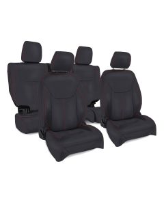 PRP FR RR CVRS 13-18 JKU BLK RED STITCH (KIT)