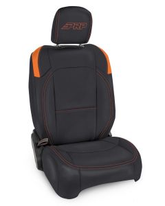 Front Seat Covers for Jeep Wrangler JL, 2 door; with Molle Back (Pair) - Black and Orange