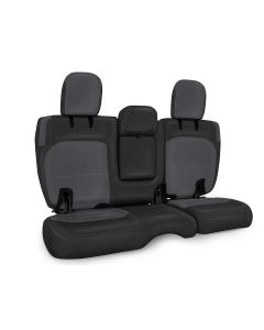 PRP RR SEAT CVR JLU LEATHER BLACK GRAY