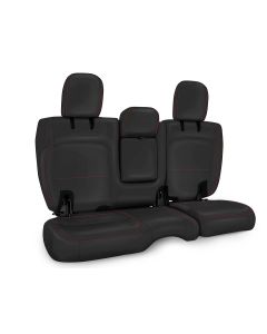 PRP RR SEAT CVR JLU LEATHER BLK RED ST