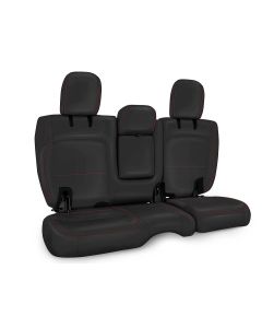 PRP RR SEAT CVR JLU LEATHER BLK RED ST