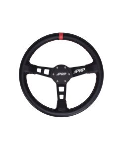 Deep Dish Leather Steering Wheel, Red