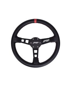 Deep Dish Leather Steering Wheel, Red