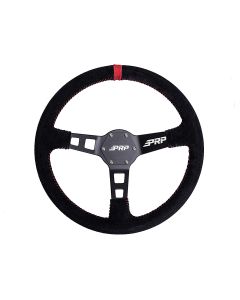 Deep Dish Suede Steering Wheel, Red