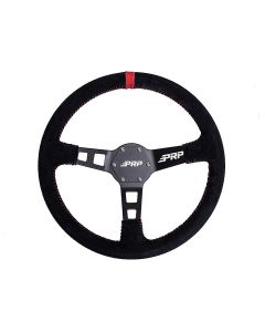 Deep Dish Suede Steering Wheel, Red