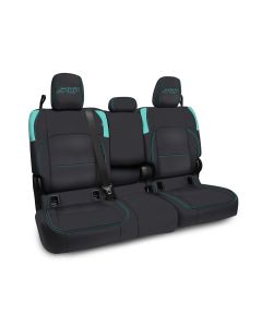 Rear Bench Cover for Jeep Gladiator JT, with Armrest - Black and Teal