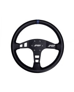 Flat Leather Steering Wheel, Blue