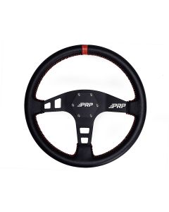 Flat Leather Steering Wheel, Red