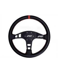 Flat Leather Steering Wheel, Red