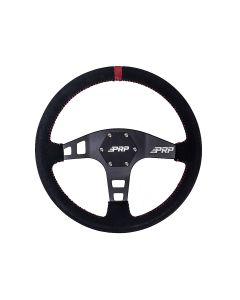 Flat Suede Steering Wheel, Red