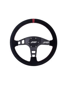 Flat Suede Steering Wheel, Red