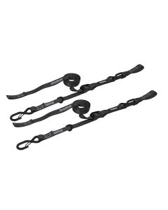 1" x 10' Cam-Lock Tie Down with Snap S-Hooks and Soft-Tie (2 Pack) - Black