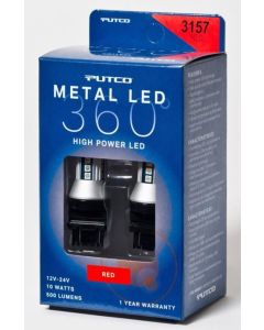 Putco 343157R-360 Metal 360 LED 3157 Red Rear Turn Signal Lamp Bulbs for 07-21 Jeep Wrangler JK, JL, & Gladiator JT