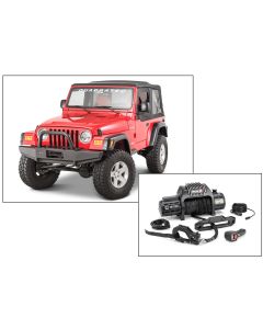 Quadratec  Winch Ready Bull Bar Front Bumpers for 97-06 Jeep Wrangler TJ & Unlimited