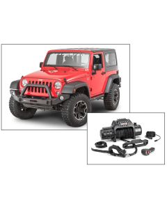QUADRATEC MODULAR WINCH READY BUMPER JK W/RES-Q WINCH 10K WITH SYNTHETIC WINCH CABLE