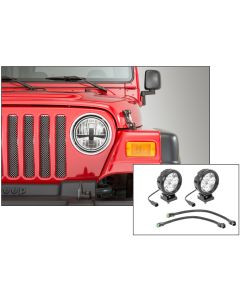 Quadratec  Stealth LED Headlights with  Hi Performance 4" Round LED Light Kit for 97-06 Jeep Wrangler TJ & Unlimited