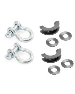 Quadratec  3/4" D-Ring Shackle Pair with Black D-ring Isolator Kit
