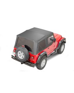 QuadraTop  Gen II Complete Premium Soft Top with Tinted Windows & Upper Doors in Black Diamond Sailcloth  for 97-06 Jeep Wrangler TJ