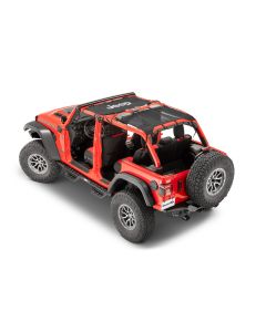 Quadratec Jeep Logo Freedom Mesh Bimini Plus Black JLU 4 Door