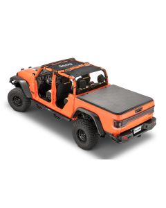 Quadratec Jeep Logo Freedom Mesh Bimini Plus Black JT