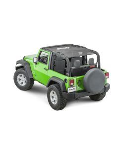 Quadratec Jeep Logo Freedom Mesh Bimini Plus Black JK 2 Door