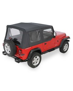 QuadraTop  Replacement Soft Top with Upper Doors & Clear Windows  for 88-95 Jeep Wrangler YJ