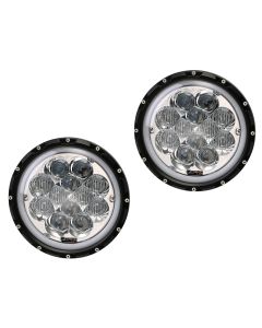 Quake LED QTE1024 Spider Eye Headlights with DRL Halo & RGB Accent Backlighting for Jeep Wrangler JK, TJ & CJ