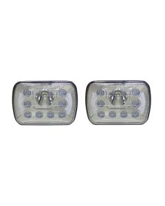 Quake LED QTE462 Tempest Half Halo 5x7" LED Headlight Kit for 84-01 Jeep Wrangler YJ, Cherokee XJ & Comanche MJ