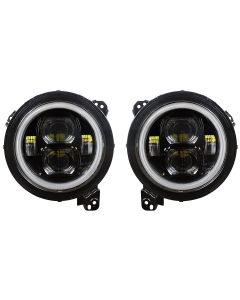 Quake LED QTE1039 RGB 9" LED Headlights with DRL Halo, and Sequential Turns for 18-22 Jeep Wrangler JL & 2022 Gladiator JT