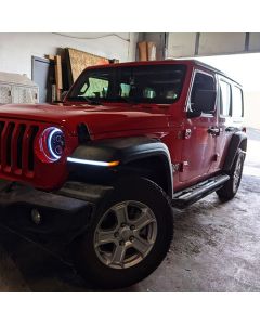 Quake LED  9.5" x 0.75" Slim Chop Kit DRL w/ Sequential Switchback Turn Signal & Side Marker Light  for 18-24 Jeep Wrangler JL & Gladiator JT