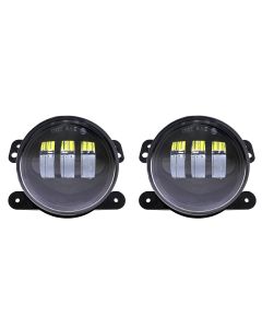 Quake LED QTE458 Halo 4" LED Fog Lights for 07-18 Jeep Wrangler JK